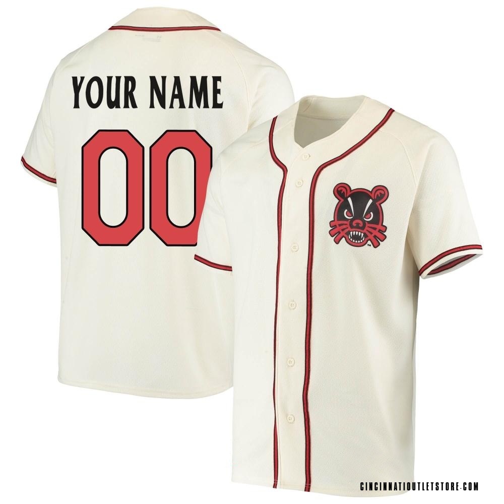 Men's Custom Cincinnati Bearcats Replica Performance Baseball Jersey - Cream