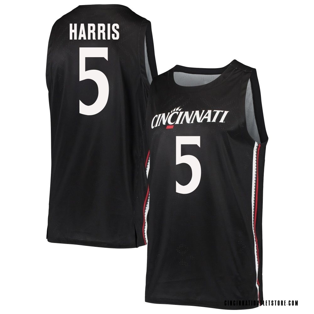Men's Sencire Harris Cincinnati Bearcats Replica Basketball Jersey - Black