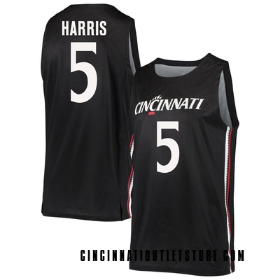Men's Sencire Harris Cincinnati Bearcats Replica Basketball Jersey - Black