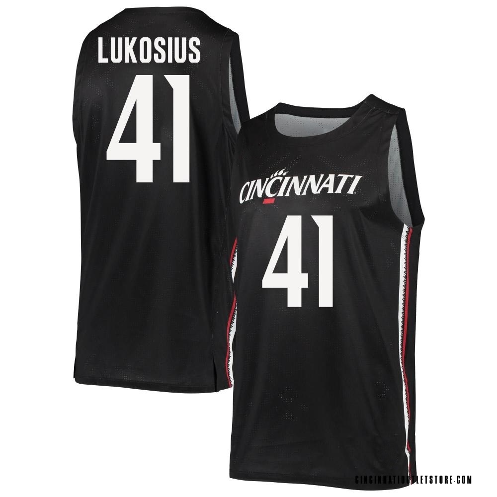 Men's Simas Lukosius Cincinnati Bearcats Replica Basketball Jersey - Black