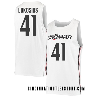 Men's Simas Lukosius Cincinnati Bearcats Replica Basketball Jersey - White